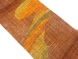 羅変わり織抽象曲線模様織出し名古屋帯